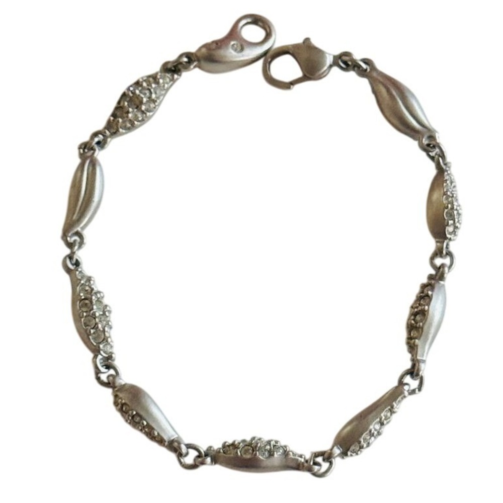 Swarovski Jewelry tennis Bracelet Crystal Rhinestone Link Jeweled‎ Silver paved